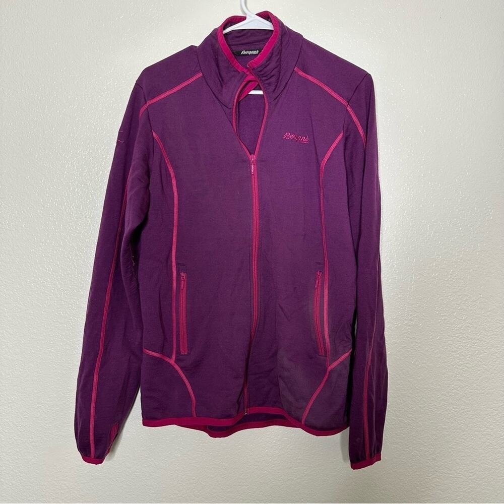 Bergans of Norway Purple Merino Wool Vikke Lady Zip Up‎ Jacket Large